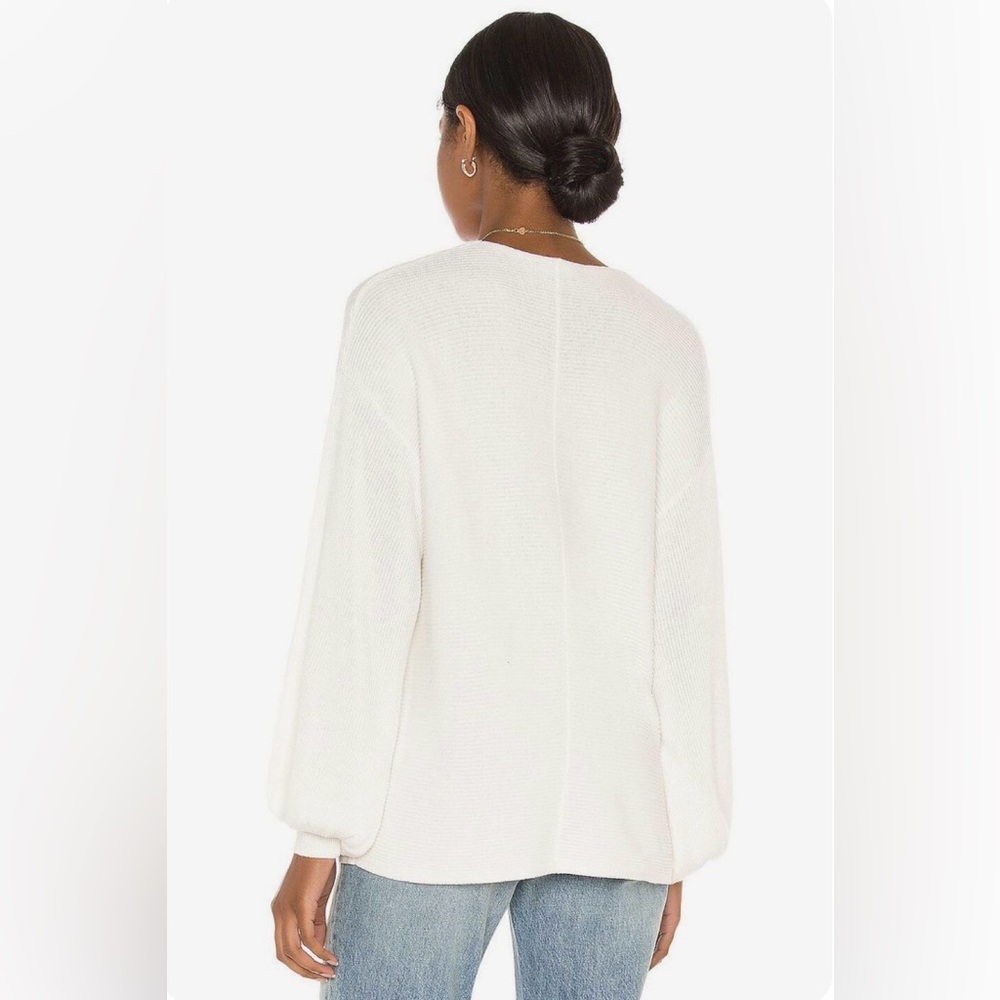 NEW 1. STATE Balloon Sleeve Ribbed Sweater in Antique White XL NWT - Picture 2 of 11